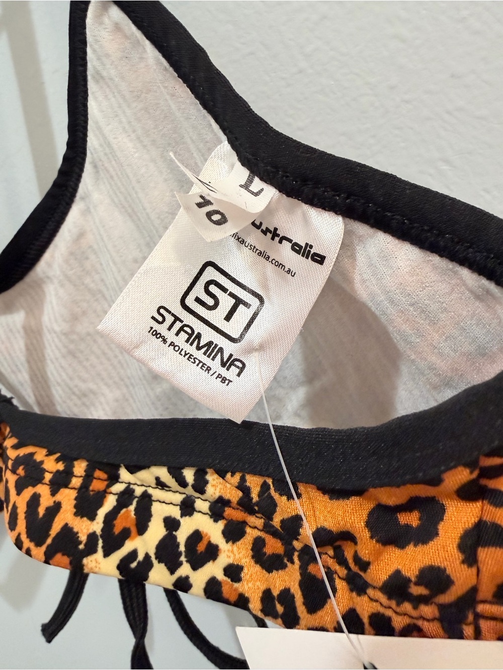 Slix Australia Leopard Print Athletic 2 Piece Swimsuit Set Stamina Aus 10 /US 6 - Picture 7 of 16